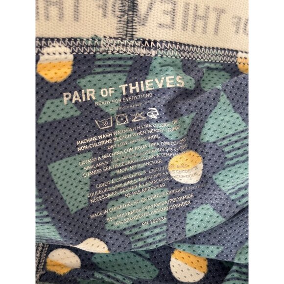 Pair Of Thieves Extra Large Boxer Briefs Geometric Pattern Blue & Yellow - Picture 2 of 4